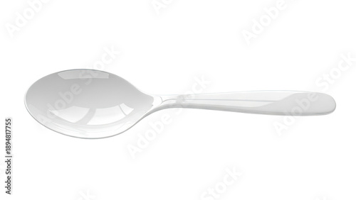 White Spoon on a Light Gray Background