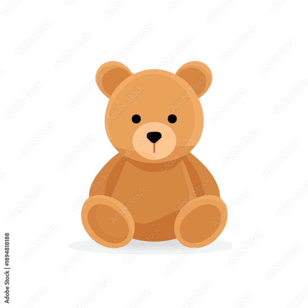 Fototapeta premium Simple flat 2D vector graphic of Stuffed Animal, modern icon look, displayed on a pure white background.
