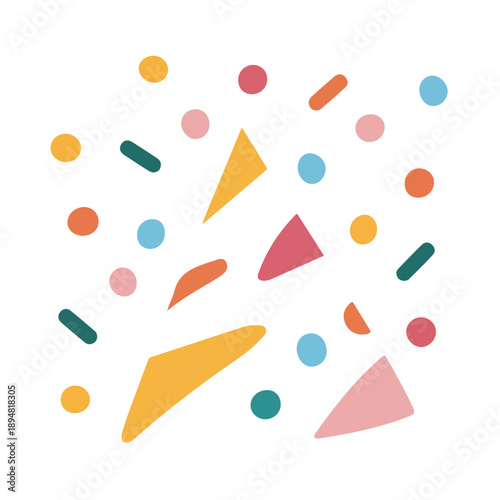2D flat vector illustration of Birthday Party Confetti, designed in a clean icon style and isolated on a white background.