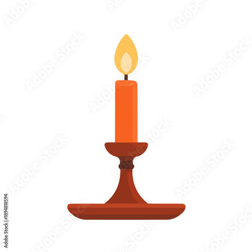 Candle Holder illustrated in a clean 2D flat vector style, minimal and modern, isolated on a white background.