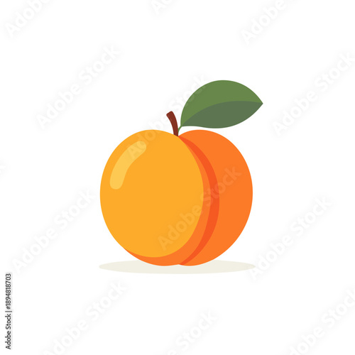 Minimal 2D vector illustration of Apricot in flat icon style on a plain white background.