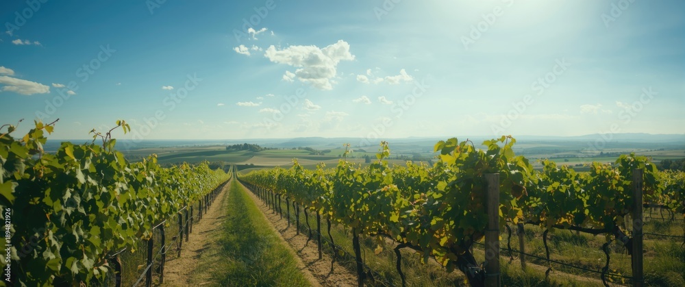 Naklejka premium Scenic Austria Landscape Featuring a Clear Blue Sky