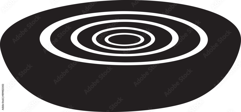 Fototapeta premium Black and white concentric circles on oval shape design