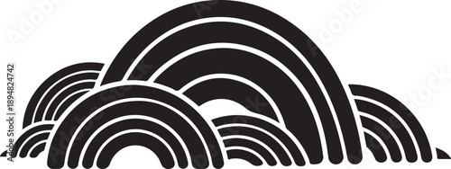 Black and White Rainbow Graphic Design Elements Illustration