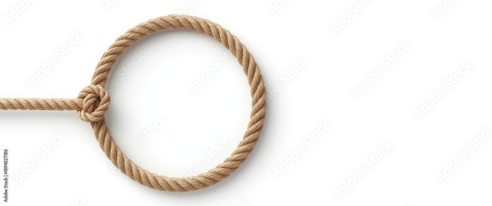 Obraz premium White background with isolated frame knot rope