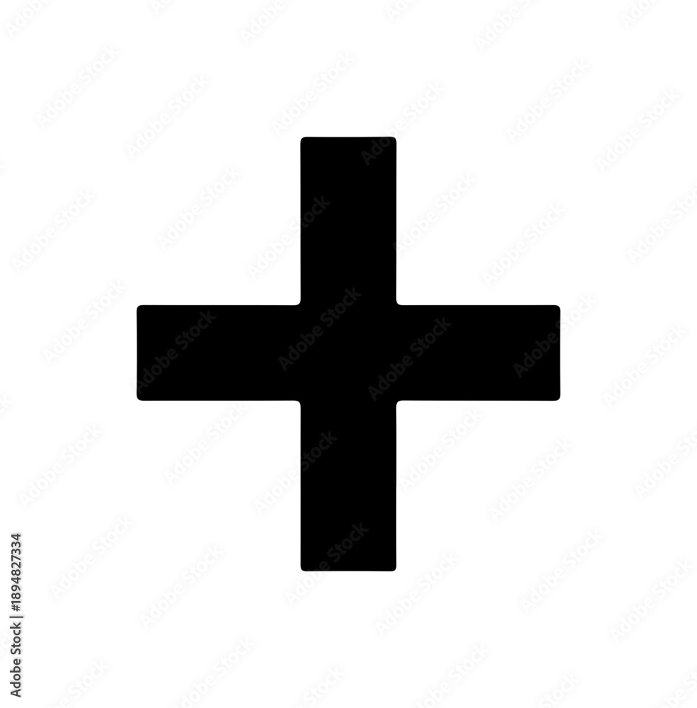 Fototapeta premium Simple black cross symbol