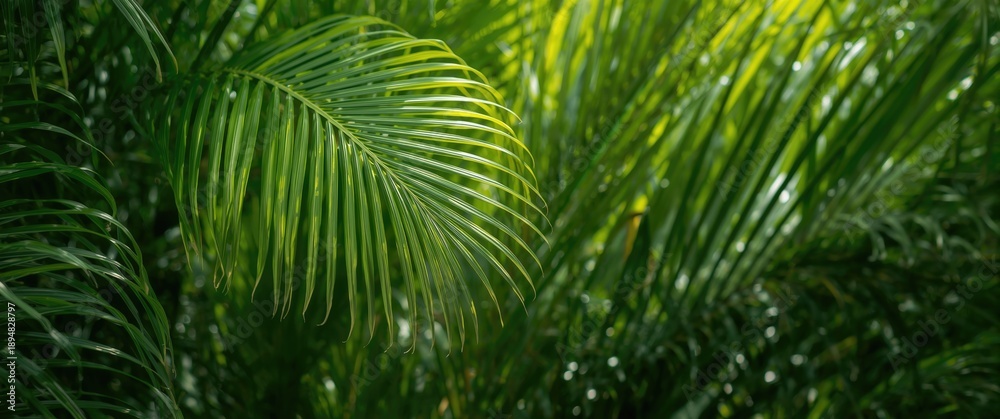 Fototapeta premium Background composed of palm leaves
