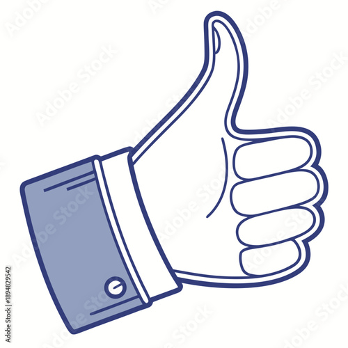 A cartoon hand giving a thumbs up gesture with a cuff