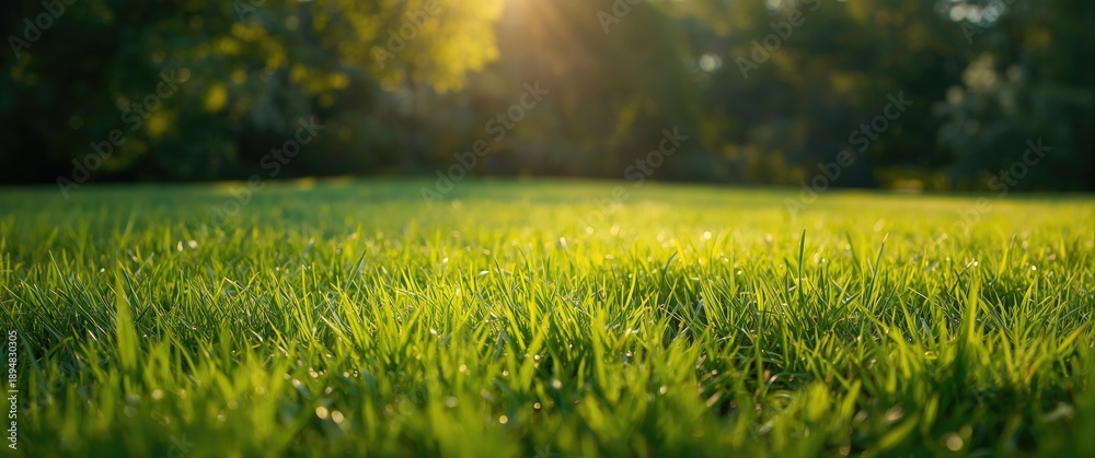 Fototapeta premium Lush green grass scene highlighting rich textures and lively colors in nature
