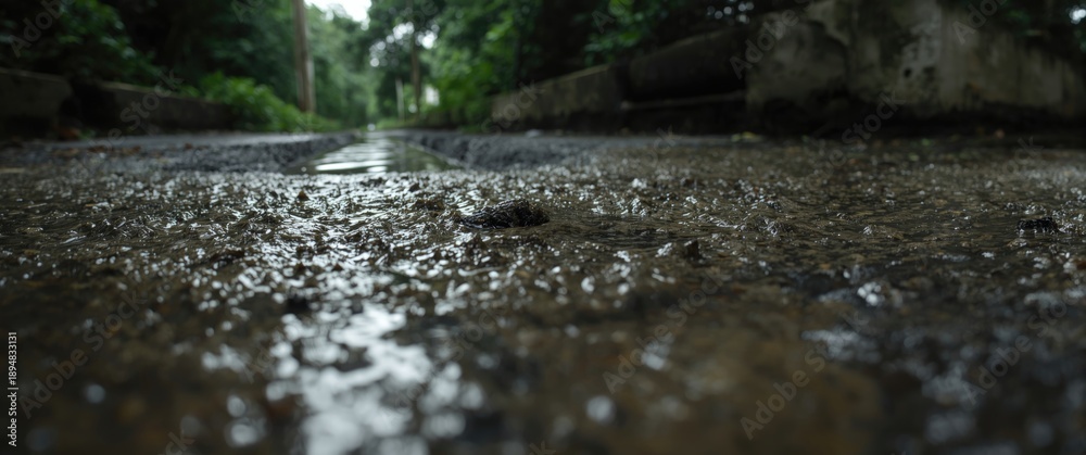 Fototapeta premium One of the blocked drains