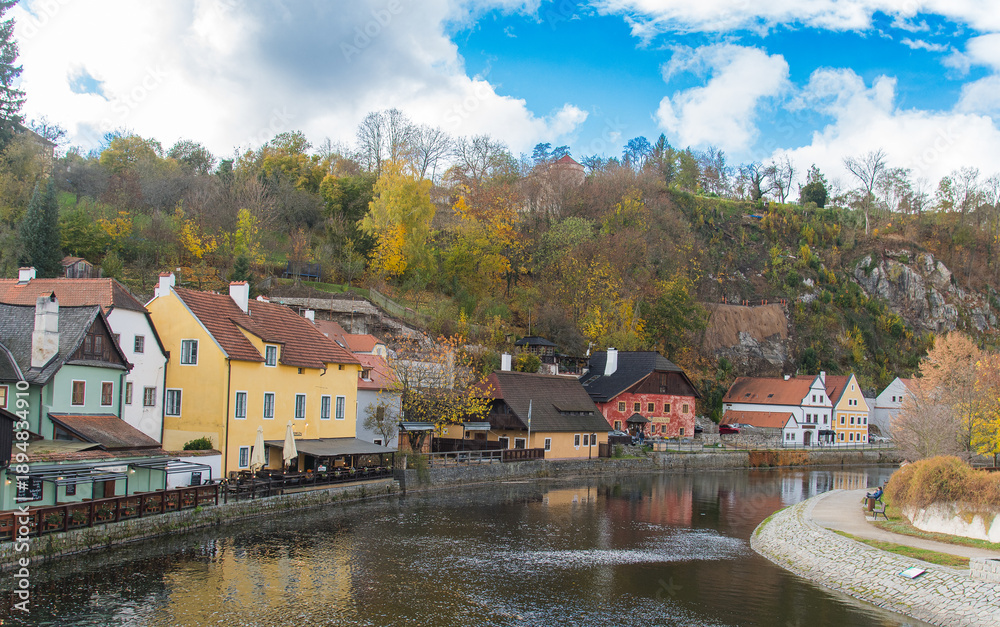 Fototapeta premium View of Picturesque Cesky Krumlov Historic Center, Czechia