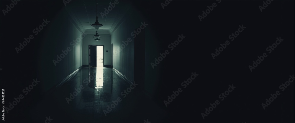 Fototapeta premium Robber caution in dark corridor