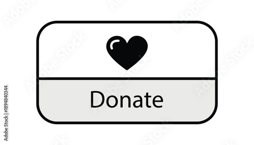 Donate with Love: An elegantly designed icon showcases a heart above the call to donate, symbolizing generosity, compassion, and the act of giving.