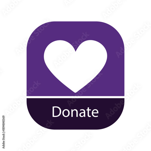 Donate Heart Icon: The iconic heart symbol, a universal emblem of love and compassion, invites viewers to generously contribute to a worthy cause.