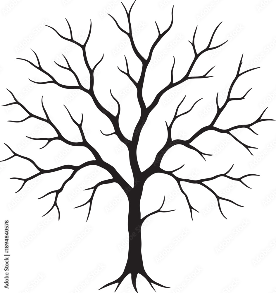 Obraz premium Dendrite silhouette vector