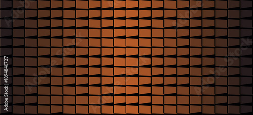 Premium Symmetrical 3D Obsidian and Copper Tapered Wood Wall