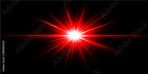 An abstract red explosion background featuring a bright star with glowing orange rays and hot fire flames creates an energetic space art design with a textured light shine on black
