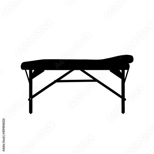 Silhouette of a massage table commonly used in spa and physical therapy