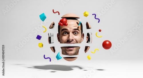 Abstract Human Mind Concept Illustration