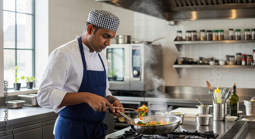 Chef Cooking in Modern Kitchen