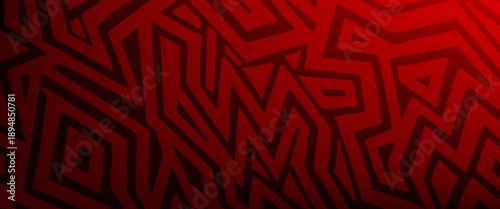 Bold abstract vector background with layered zigzag lines in deep red tones, creating a dynamic and energetic modern pattern.
