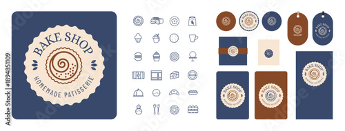 Charte graphique pour pâtisserie, salon de thé, traiteur sucré pour réception, évènement, séminaire, mariage, anniversaire, salon, organisateur, chou à la crème, dessert, pièce montée, saveur, parfum