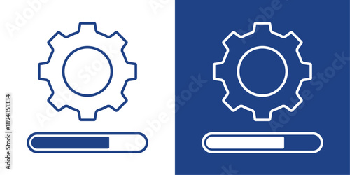 System Blue And White Icon Style Collection