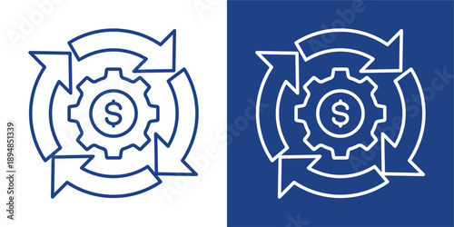 Model Blue And White Icon Style Collection