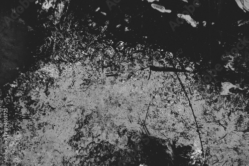 Abstract Distressed Monochrome Surface with Scratches and Splatters