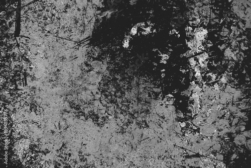 Abstract Distressed Monochrome Surface with Scratches and Splatters