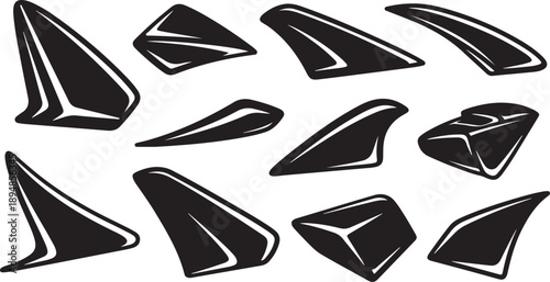 Abstract Black and White Geometric Shapes Illustration Design Elements