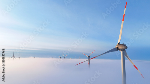 Lower Saxony, Germany - January 11, 2026: Wind turbine at sunset during winter time 
