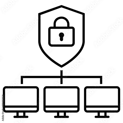 Firewall vector icon. Cybersecurity Illustration sign. Computer antivirus symbol. Data protection logo.