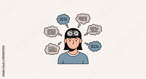 Cognitive Awareness and Conscious Observation of Thought Patterns illustration