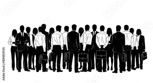 Diverse group of business professionals standing together.