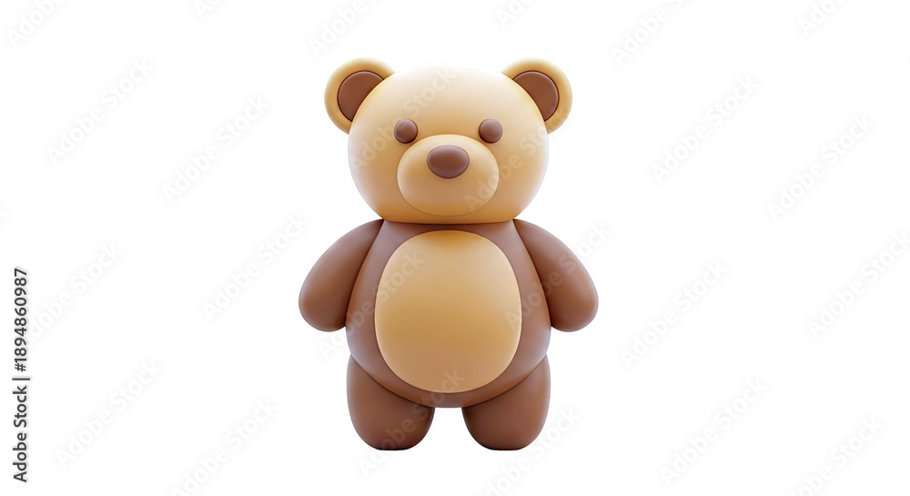 Fototapeta premium 3D Rendered Brown Teddy Bear on White Background