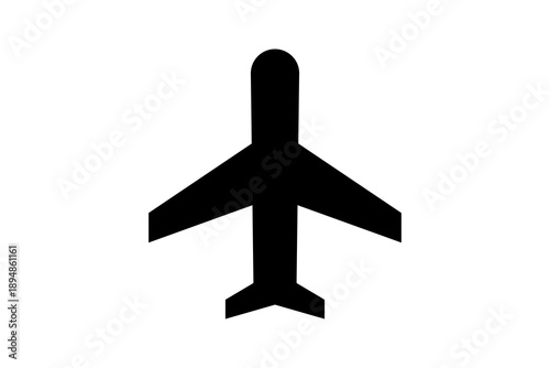 Fotografía Black Airplane Flight Mode Icon Silhouette Graphic for Travel Interface isolated
