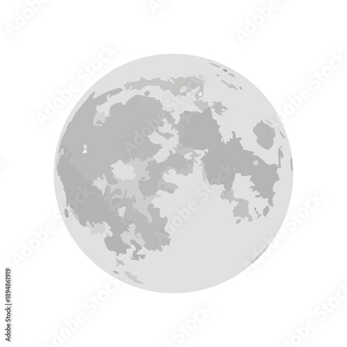 Full Moon Detailed Vector Illustration Graphic