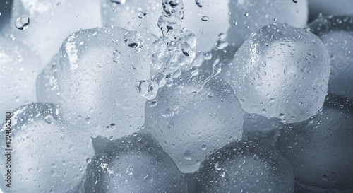Ice Cubes in Water Splash