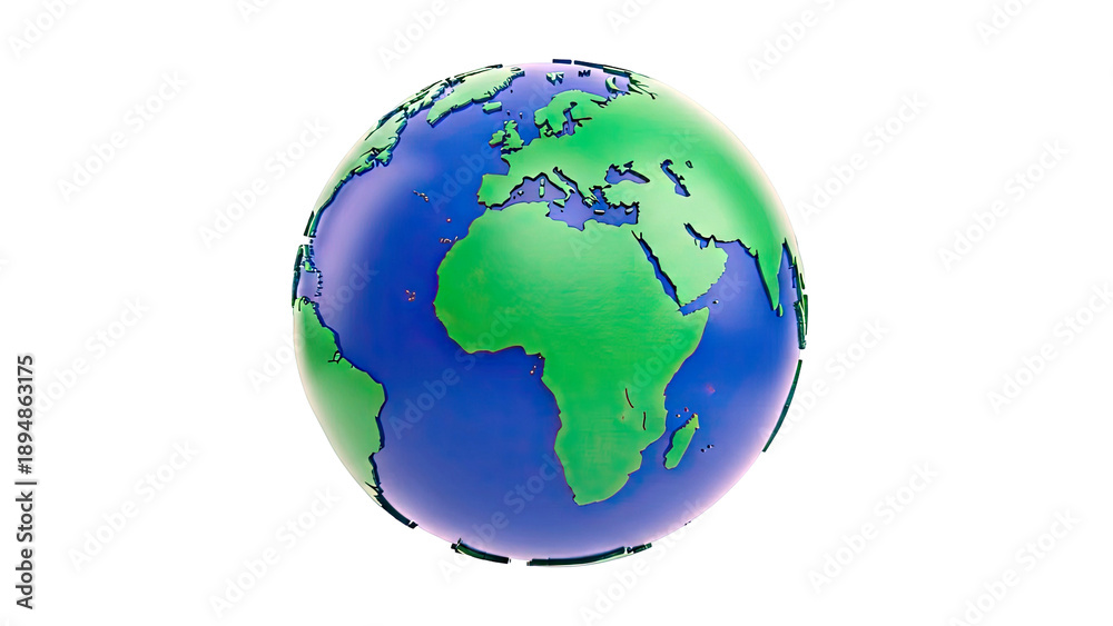 Fototapeta premium 3D Globe - Africa and Europe