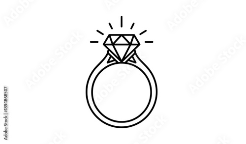 Luxury Diamond Ring Vector Icon for Branding and Jewelry