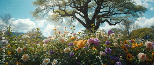 Hokkaido, Japan: Flowers in a Garden