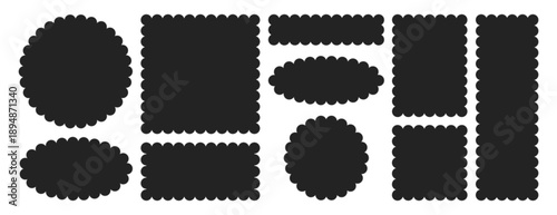 Black and white vintage postal stamp vector illustration with frame and label