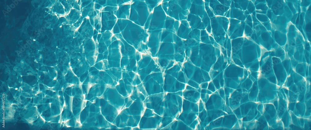 Obraz premium Water reflection of afternoon sunlight from the top view of a blue pool