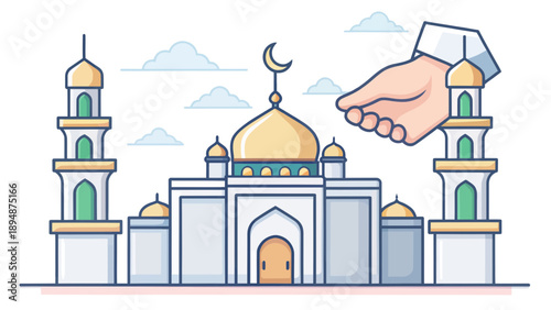 Hand Donating to a Mosque Building