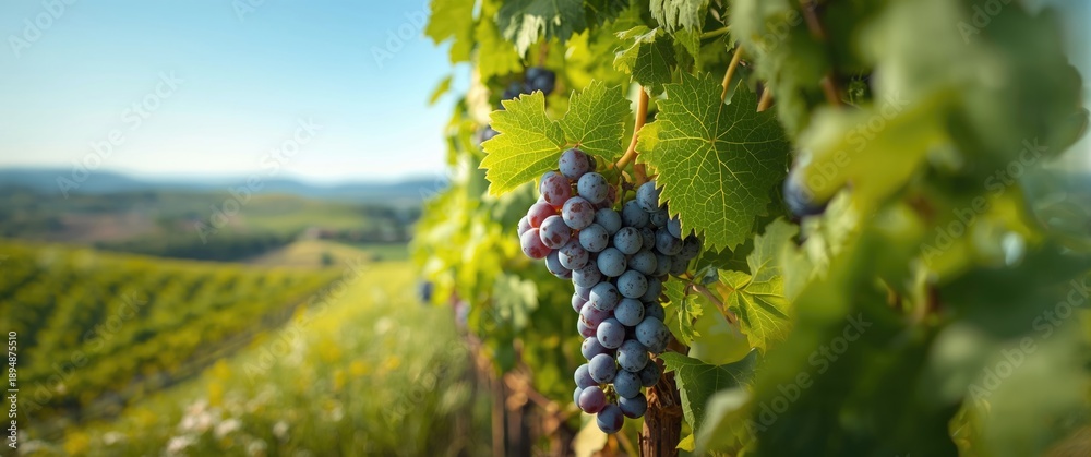 Naklejka premium Grapevines and vineyards soaking up the spring sun in Provence