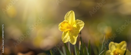 Daffodil flower featuring yellow and white colors