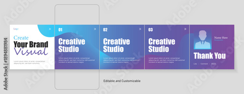 Modern carousel post or social media. Instagram carousel post template, Minimal and editable LinkedIn carousel template design