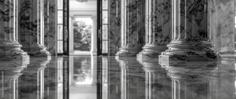 Obraz premium Luxury estate featuring prominent columns at the entrance