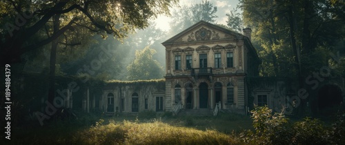 While exploring the city, we encountered a magnificent ancient villa, its historic facade displaying exquisite architecture and ornate windows, reflecting a deep sense of history.